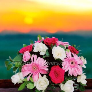 Mix flower Bouquet in Basket