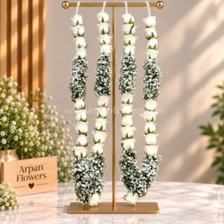 Baby's Breath or white rose garland or varmala