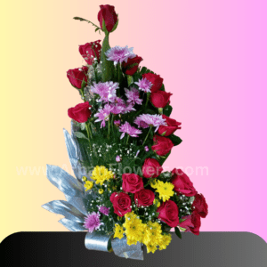 Pink and yellow chrysanthemums Bouquet online flower delivery