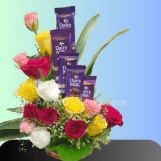 Chocolate and Flower Bouquet online chocolate bouquet