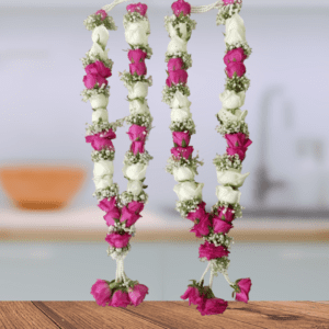 Pink and White Rose Garland