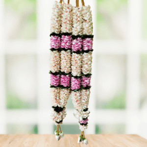 Pink and white flower garland