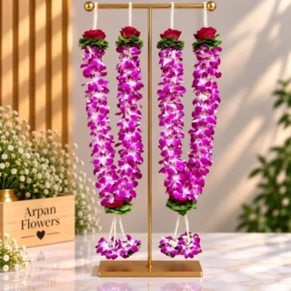 Purple orchid garland or Varmala