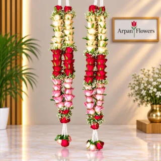 Red And Pink Rose Varmala or Garland