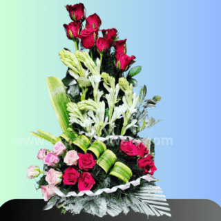 Roses and tuberose bouquet online flower delivery in raipur