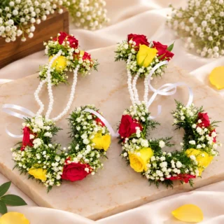 Bridal Kalira With Yellow and Red Rose