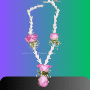 Pink roses and white jasmine flowers jewelry online delivery