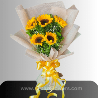 Sunflower bouquet in Paper online Free delivery