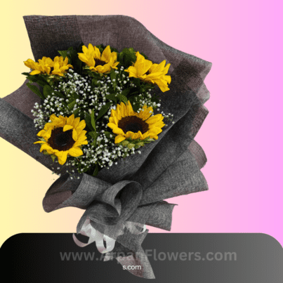 Sunflower in Black paper online delivery