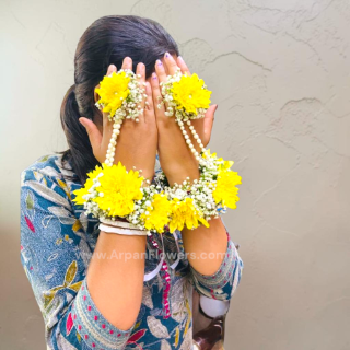 Yellow Chrysanthemum With Baby's Berth jewelry