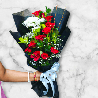 Red Rose S Shape in Black paper