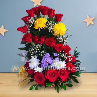 S Latter Bouquet with Red rose in Basket 1 Red-Rose-Bouquet-