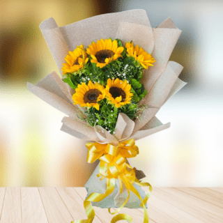 Sunflower in Brown paper online delivery