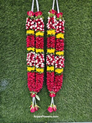 Red Rose And Yellow Rose Petals with Rajnigandha - Image 2