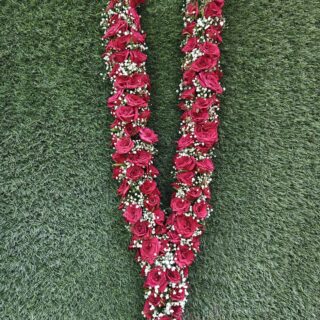 Red Rose With Baby's Breath varmala
