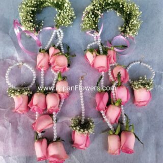 Baby's Breath With Pink Rose Flowers Jewellery