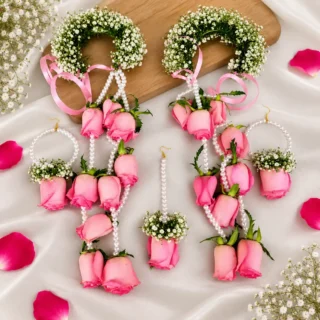 Baby’s Breath With Pink Rose Flowers Jewellery