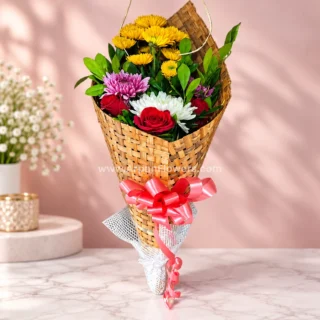 Flower in Wooden Packing