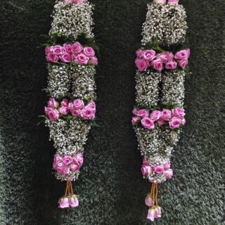 Baby's Breath with Pink Rose Varmala