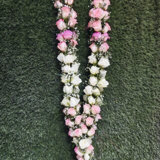 Pink and White rose mix Varmala or jaimala
