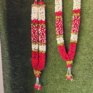 Home 50 Tagar With Red Rose Petals Varmala
