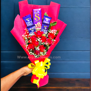 Red Rose With Chocolate Bouquet