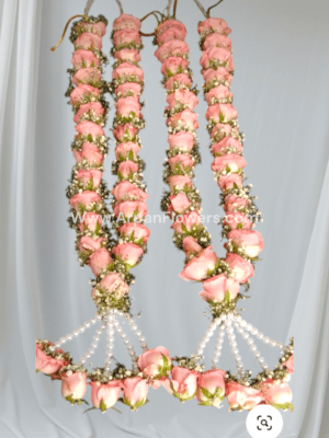 Sweet Pink With Baby's Breath Varmala or Jaimala