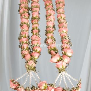 Sweet Pink With Baby's Breath Varmala or Jaimala