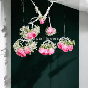 Pink and  Baby's Breath Real Flowers Jewelry