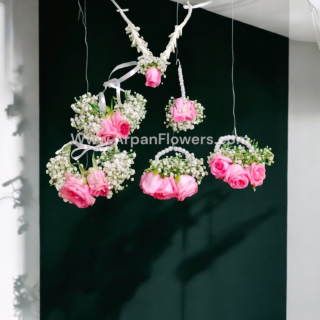 Pink and Baby's Breath Real Flowers Jewelry