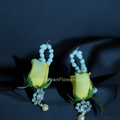 Orchid &Yellow Rose Flowers Jewellery - Image 2