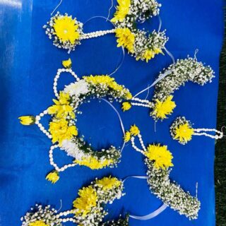 Yellow Rose with Baby's Breath Flower jewellery