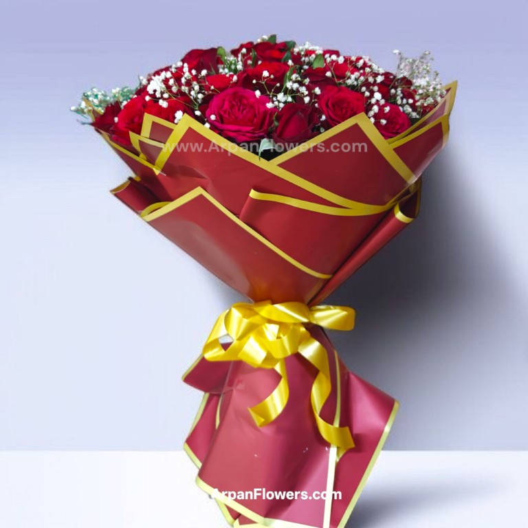 45 Red Rose Bouquet With Red Paper Paking 2 45 Red Rose Bouquet With Red Paper Paking