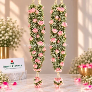 Gypsy Varmala With Pink Rose