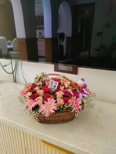 Mix Fresh Flowers Basket - Image 2