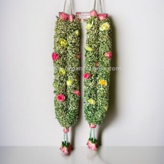 Baby's Breath Varmala with Mix Rose