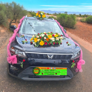 Car Decoration With Mix Flower Bouquets