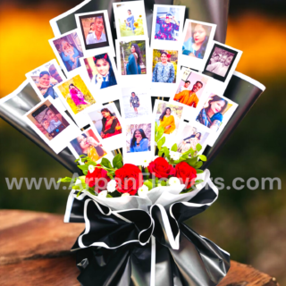 Photo Bouquet With Red Rose