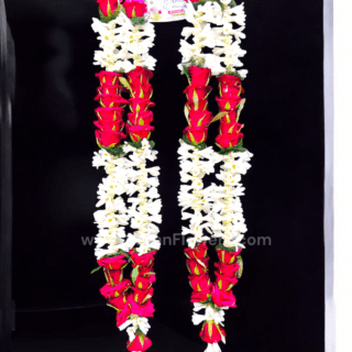 Home 52 Rose with Rajanigandha Varmala