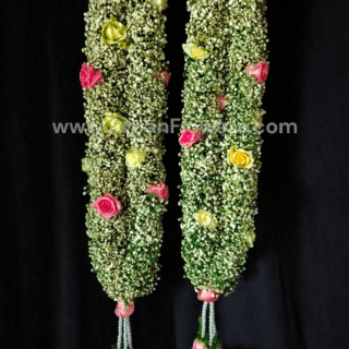 Home 57 Baby's Breath Varmala with Mix Rose