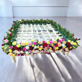 Flower Chadar With pink Roses