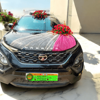 Car Decoration With Red rose and Chundri