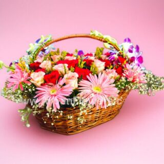 Mix Fresh Flowers Basket