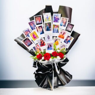 Photo Bouquet With Red Rose