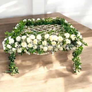 White Star With Baby's Breath Flower chadar