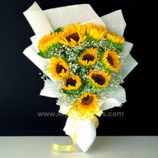 10 Sunflowers With White paper