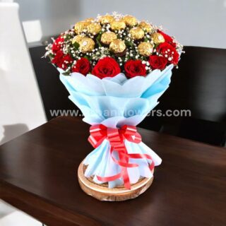 Ferrero Rocher Chocolate with Red rose
