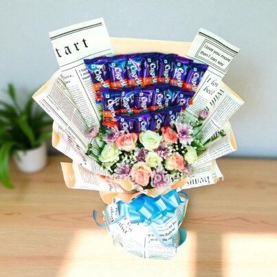 Chocolate Bouquet With News Paper Packing - Image 2