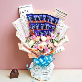 Chocolate Bouquet With News Paper Packing