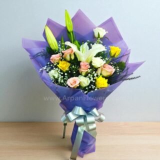 mix rose with lilies